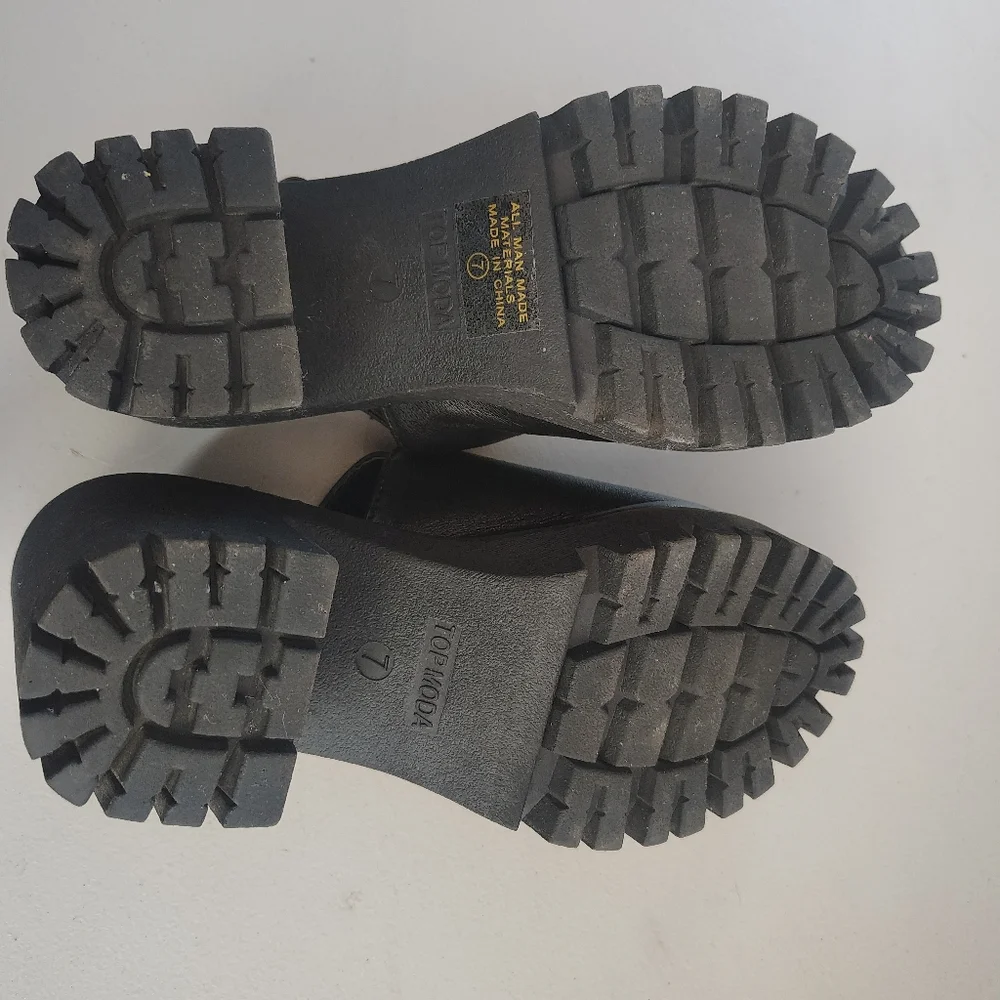 TOP Moda Black Chunky Heel Mules - Picture 4 of 7